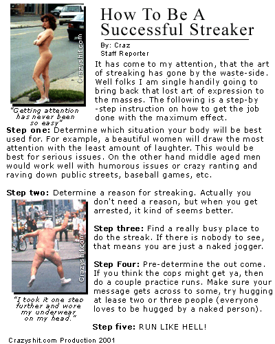 Crazyshit.com Production: How To Be A Successful Streaker
