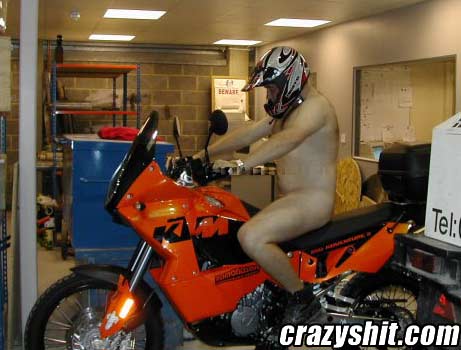 I Think He Just Voided The Warranty On His New Motorcycle