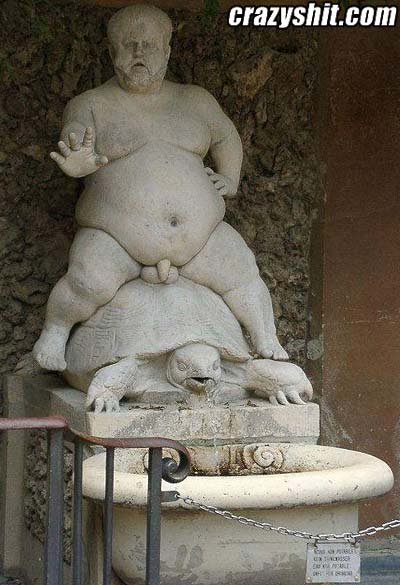 Who Gets A Fountain Of A Fat Naked Guy?