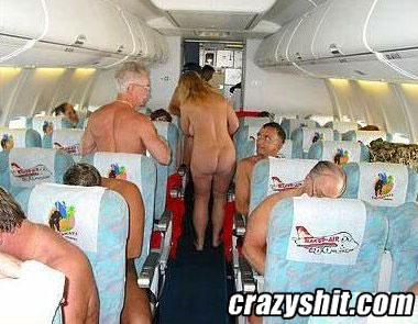Hot naked plane flight
