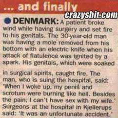Patients nuts set on fire