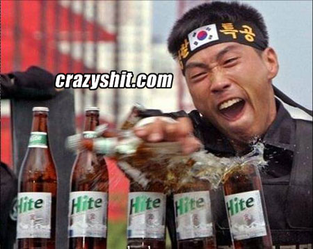 Beer bottle karate chop