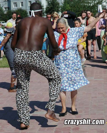 African man granny dance