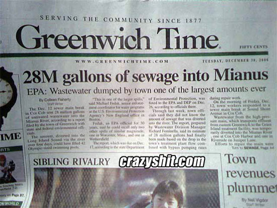 Horrible sewage in mianus