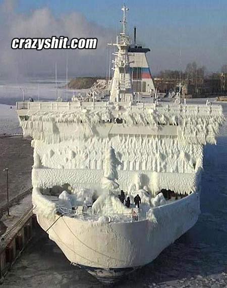 Ice boat sculpture