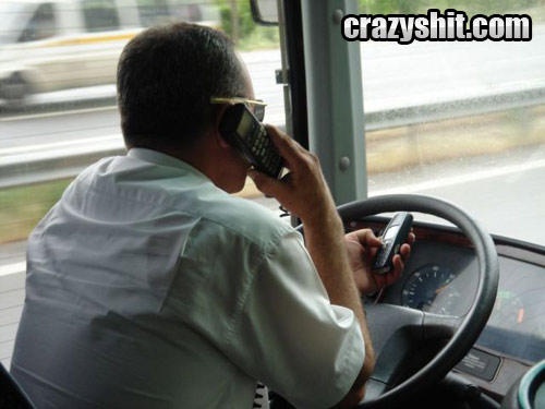 Bus Driver Is Not Distracted Enough