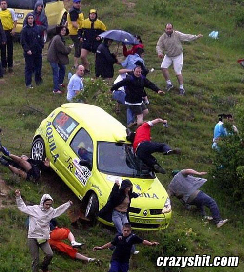 Run From The Rally Car
