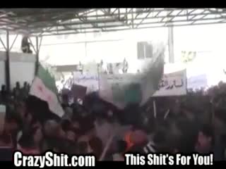 CrazyShit.com | Syrian Protest Broken Up With A Bomb - Crazy Shit