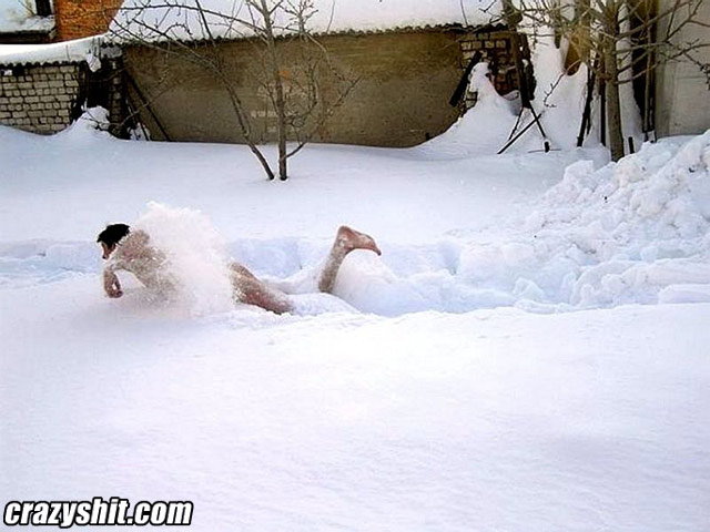 Naked Snow Dive