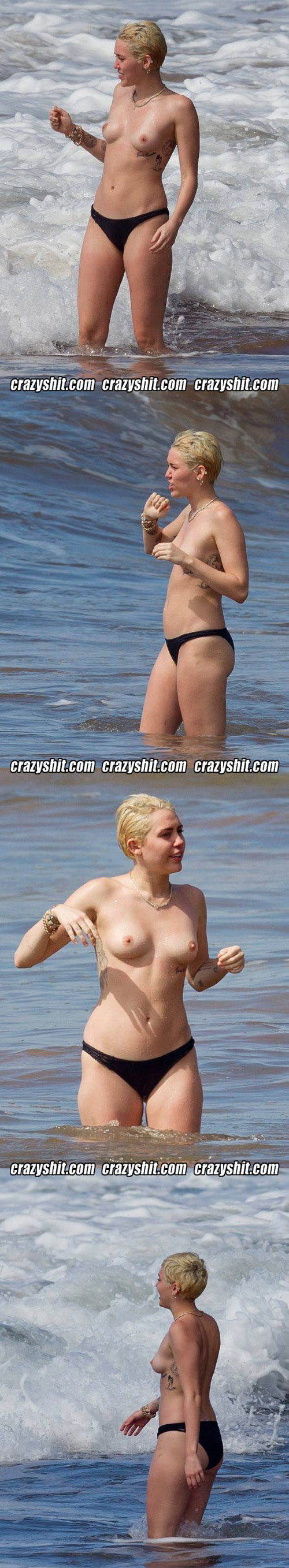 Miley Cyrus Showing Off Her Tits