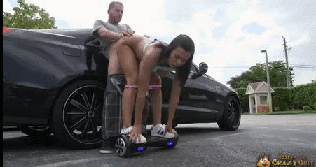 Dicking around on a hoverboard