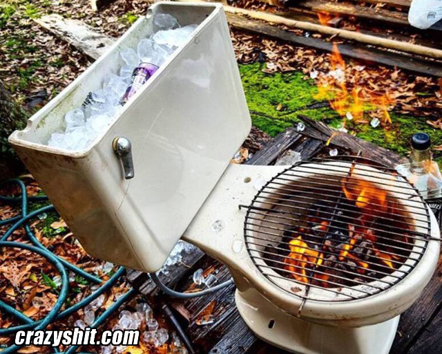 Toilet BBQ Pit And Ice Chest