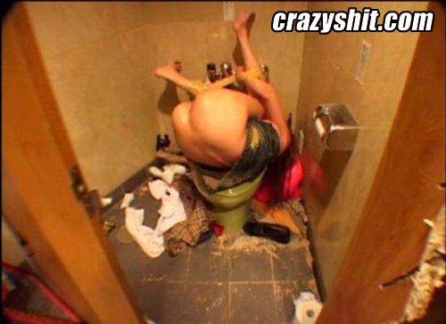Drunk Girl Ends Up Upside Down In Toilet
