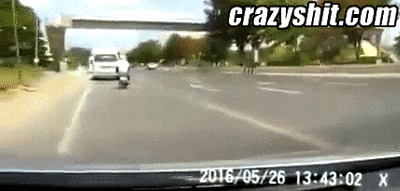 Moped Driver Gets Crushed