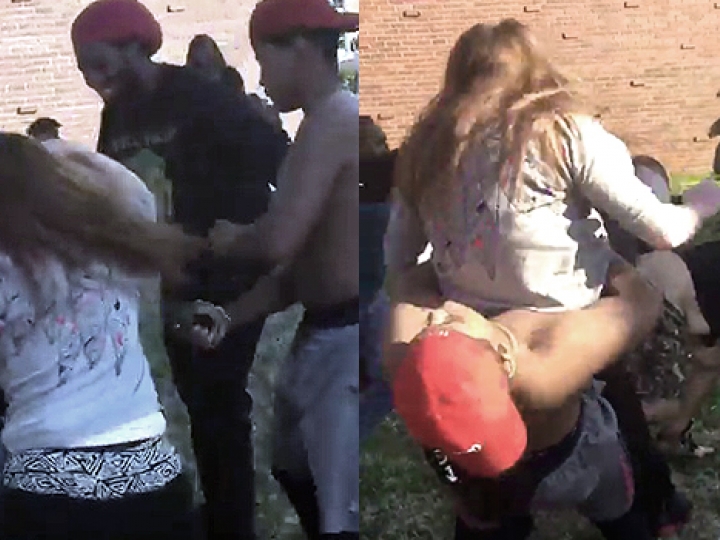 CrazyShit.com | GIRL QUICKLY REGRETS JUMPING INTO GUY FIGHT (SUPLEX CITY) - Crazy Shit 