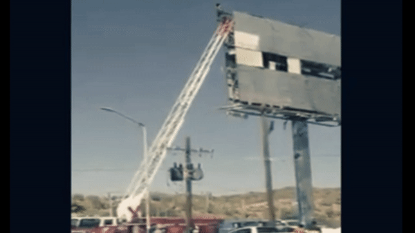 FIREFIGHTERS TRY TO SAVE SUICIDAL MAN. HE JUMPS ON LADDER INSTEAD