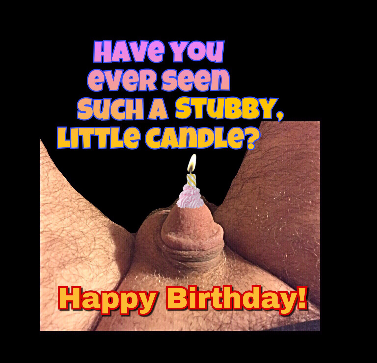 Small dick birthday card