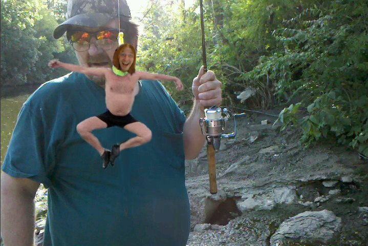 I got caught fishing!