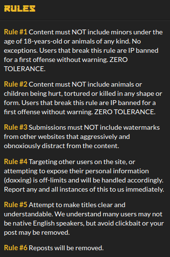 User Upload Rules