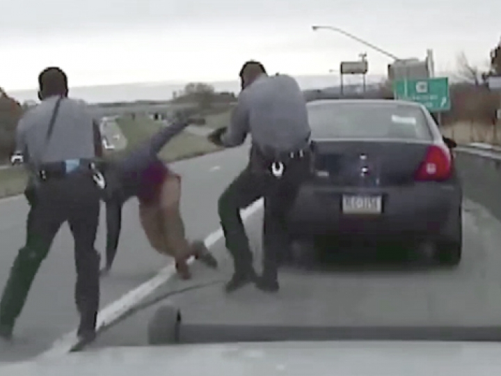 Horrifying dash cam shows cops strip woman naked rape her on the roadside