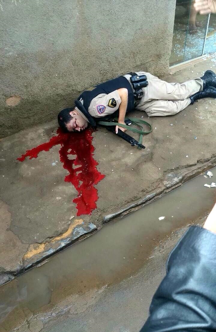 Cop takes the concrete temperature challenge.
