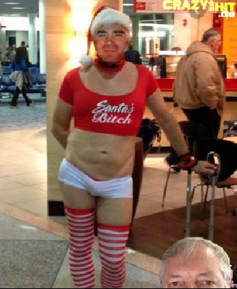 Candy striper spots peeper at mall,.