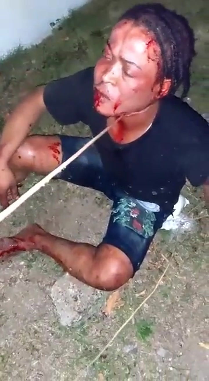 CrazyShit.com | man tied with animal and beaten with sticks - Crazy Shit