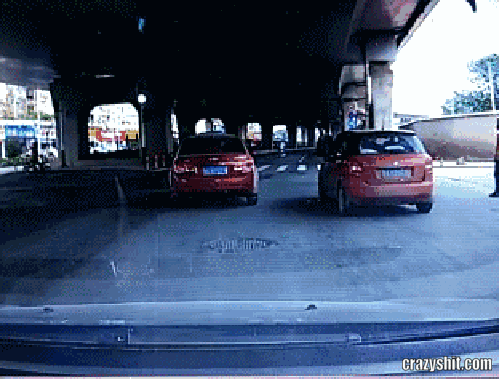 Shooting a car with my head