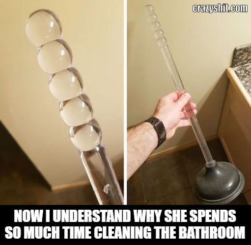 cleaning the bathroom
