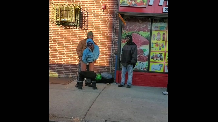 Homeless having sex in broad daylight