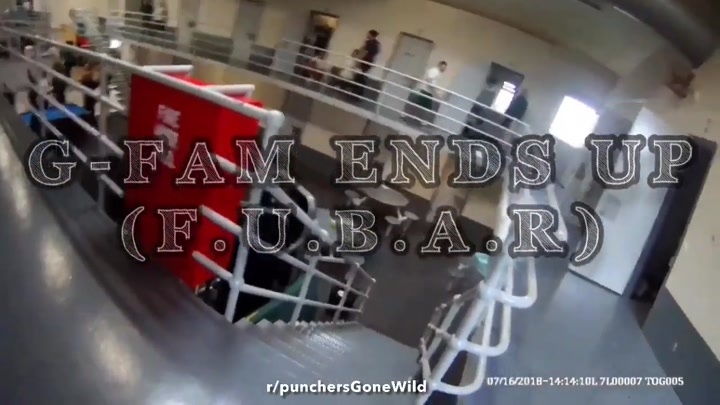 Classic jail fight and stabbing