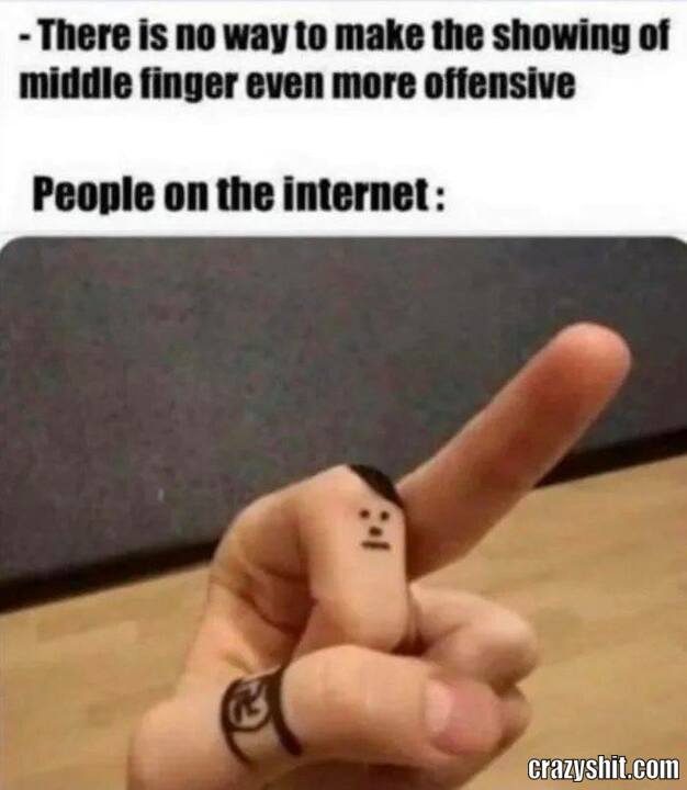there is no way showing your middle finger