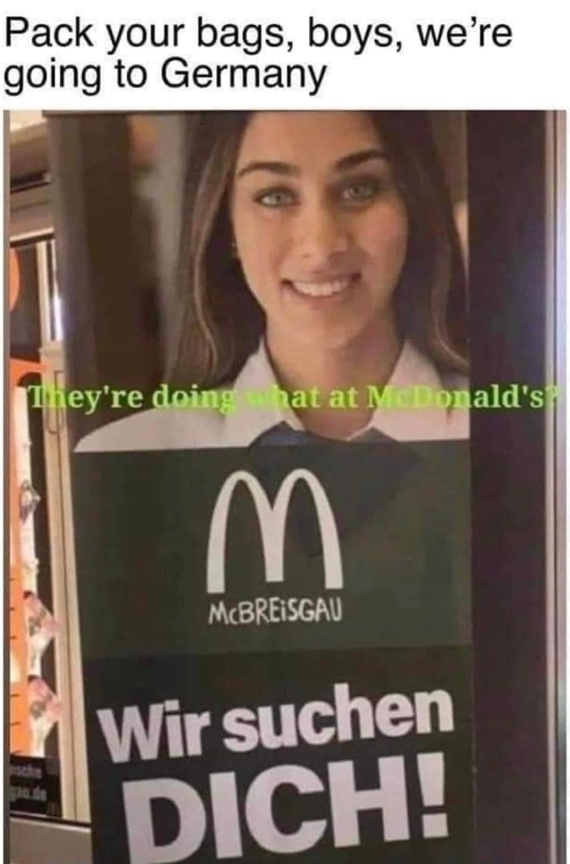 Sternhagelvoll are the McDonalds whores there giving blowjobs with Happy Meals?