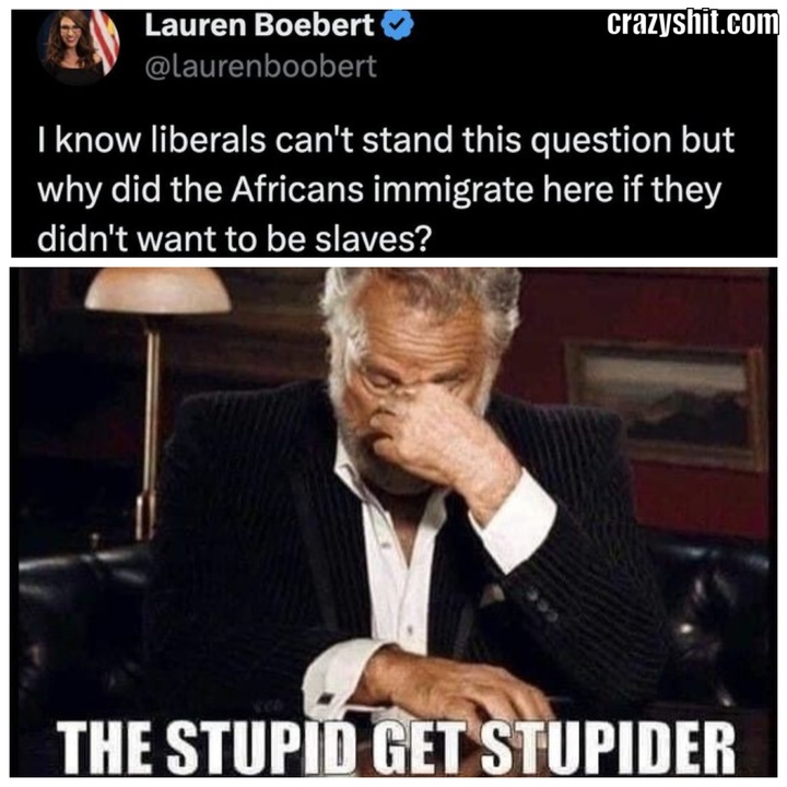 “I know liberals can't stand this question but why did the Africans immigrate here if they didn't want to be slaves? Get out of your cult for a sec and THINK.”
