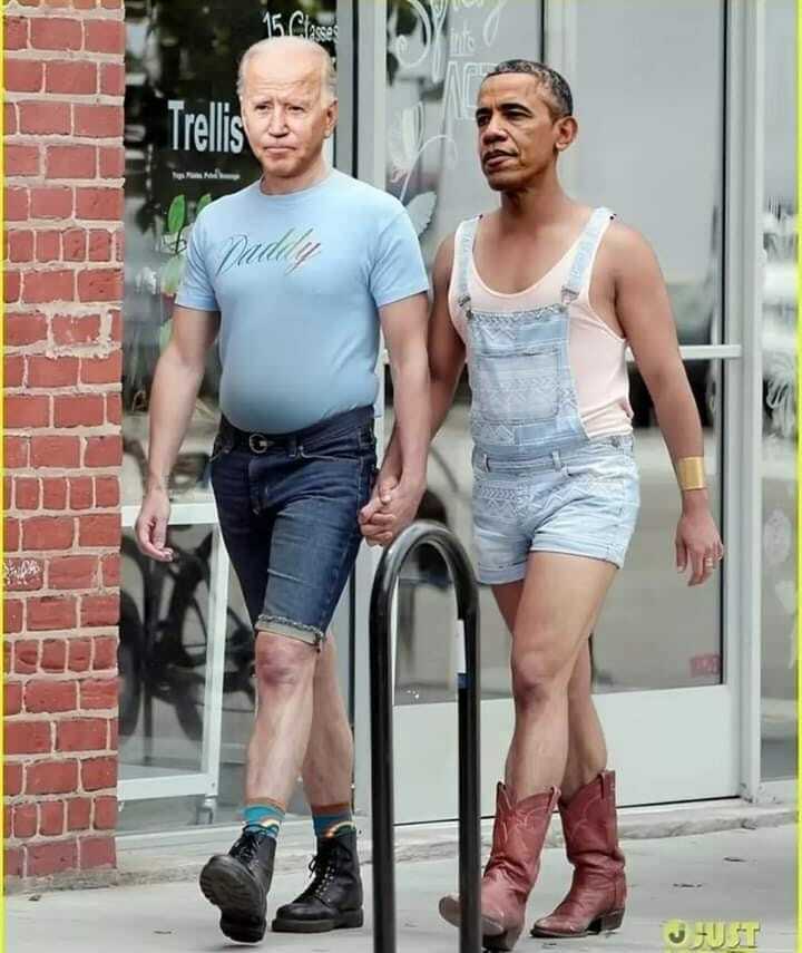 Biden and his Master out for a stroll