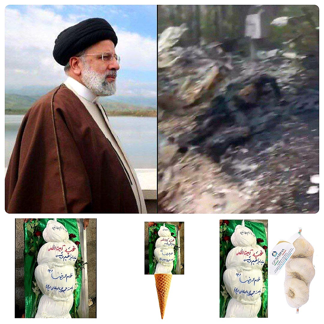 President of Iran: The remains of a completely burnt body + shrouded