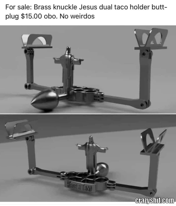 Jesus butt plug taco holder