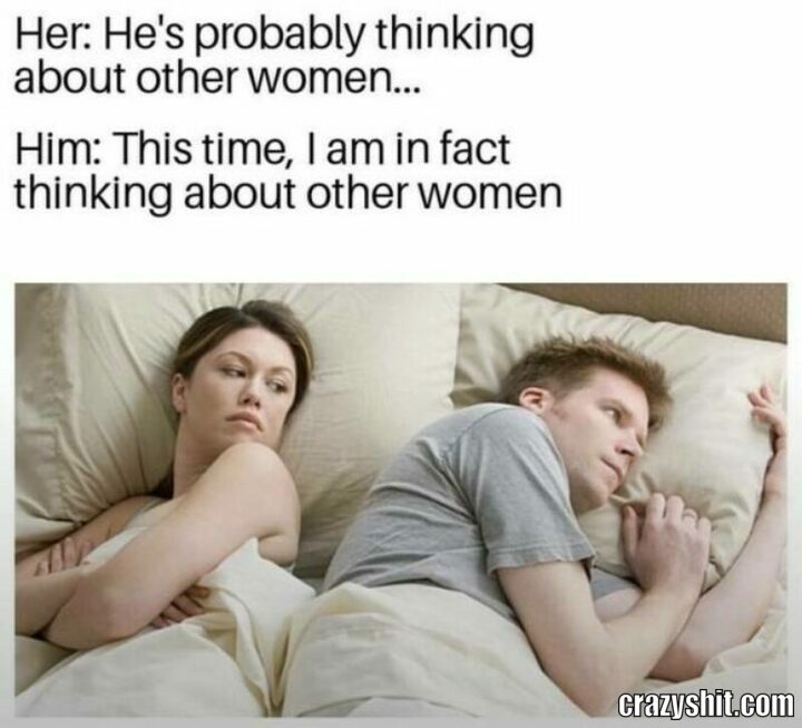 her he is thinking