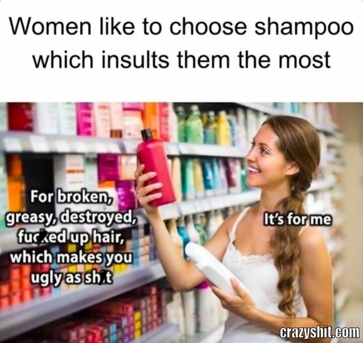 woman want tochoose shampoo