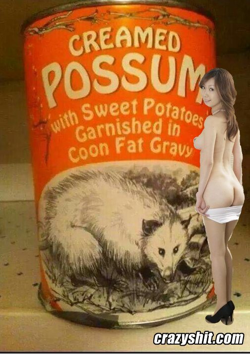 WAT'S FER SUPPER GRAN-PAW?, Possum in Coon Fat Gravy.... HEE-HAW