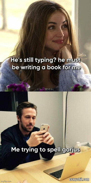 he is still typing