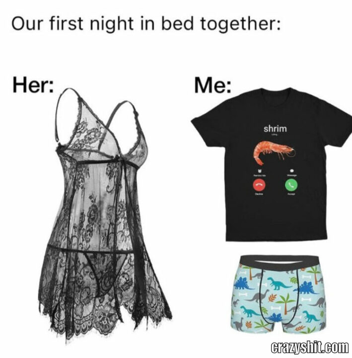 our firstnight in bed
