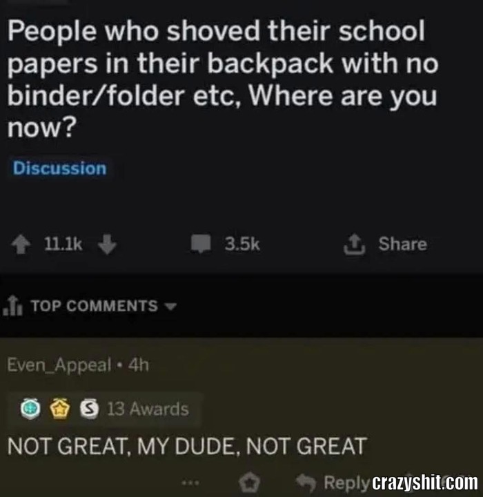 Not Great My Man