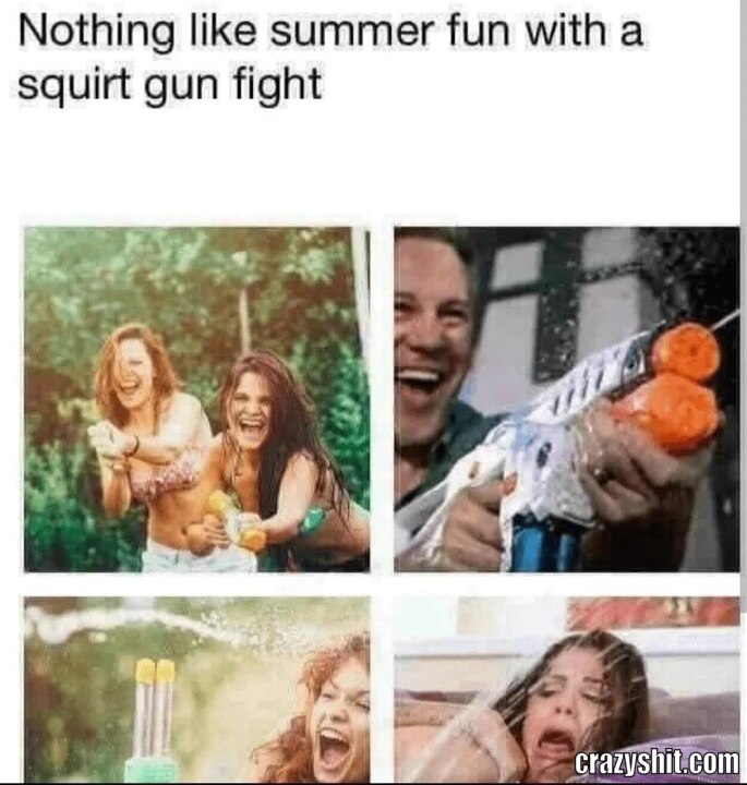 Summer Fun With A Squirt Gun