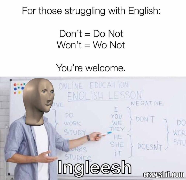 For Those Struggling With English