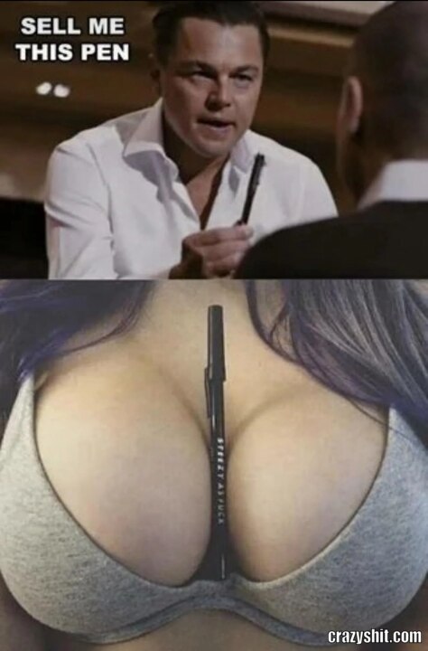 Woman Selling A Pen