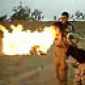 Soldier spits diesel fuel fireball