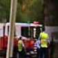 Firetruck hits falling suicidal man