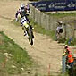 Motocross rider snaps his arm like a twig