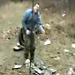 Construction worker takes a shovel to the nuts